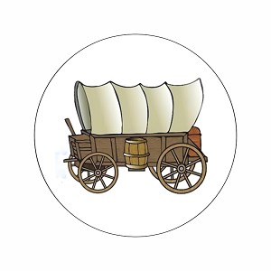  Western Covered Wagon  Round Dot Stickers Set (COPY)