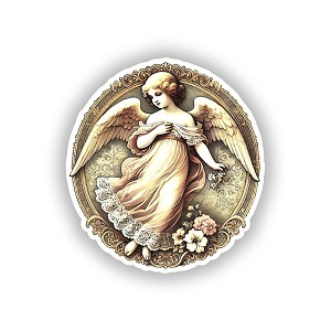 VLC506 Vintage Angel.   Sticker (Peel N' Stick)