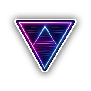 Neon Triangle Retro Synthwave Precision Cut Decal