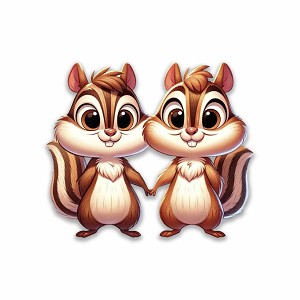Cute Names of Lovers Funny Chipmunks Holding Hands  Precision Cut Decal