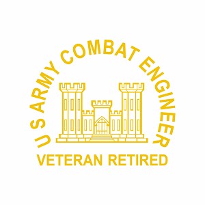 Army Combat Engineer Vet Retired Precision Cut Decal