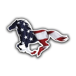 Horse USA Flag Precision Cut Decal